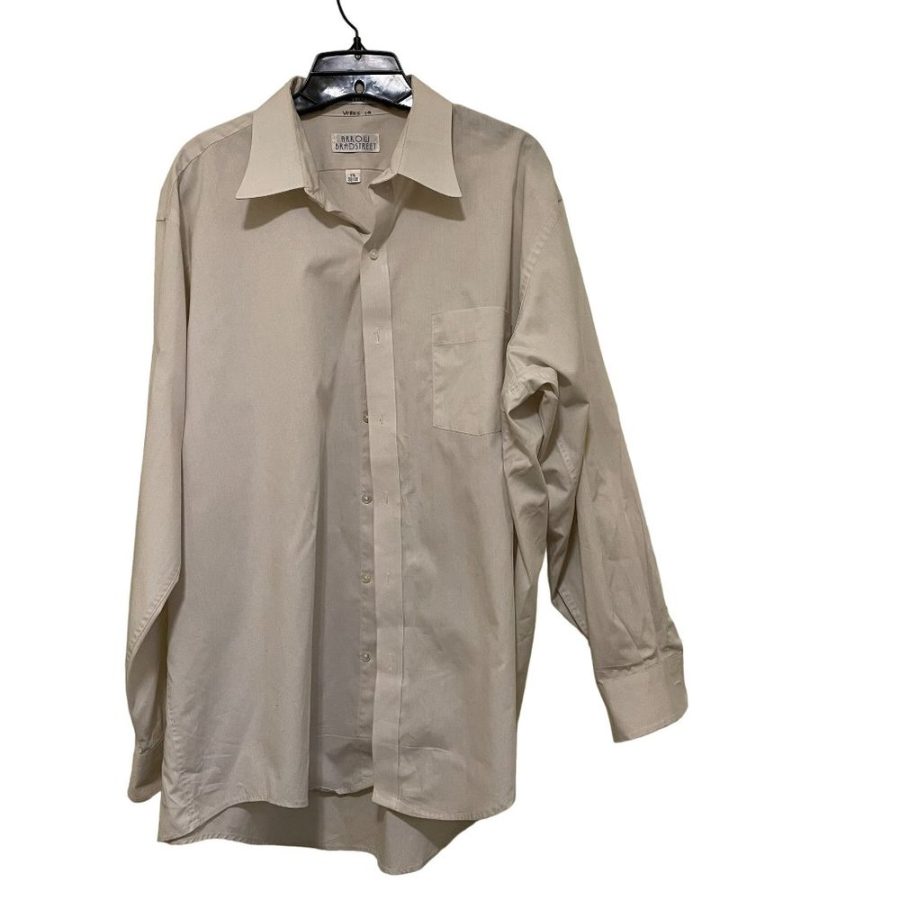 Arrow Bradstreet‎ Mens Long Sleeve Button Down Dress Shirt Peach Size 17.5/32-33